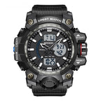 SANDA 3132 Men's Watches Dual Display Waterproof Sports Watch Men's Alarm Stopwatch Quartz Digital Wristwatch