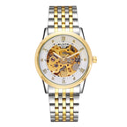 Orologio meccanico automatico da uomo in acciaio inossidabile, orologio impermeabile scheletrato vintage, orologio da uomo impermeabile luminoso
