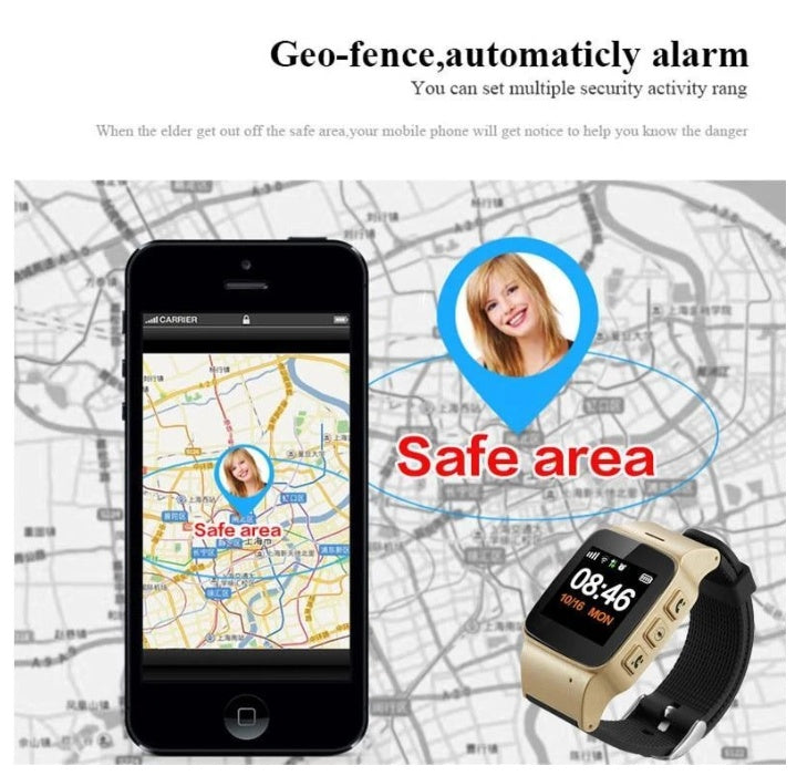 GPS-trackinghorloge voor ouderen, slim horloge, anti-verlies SOS wifi