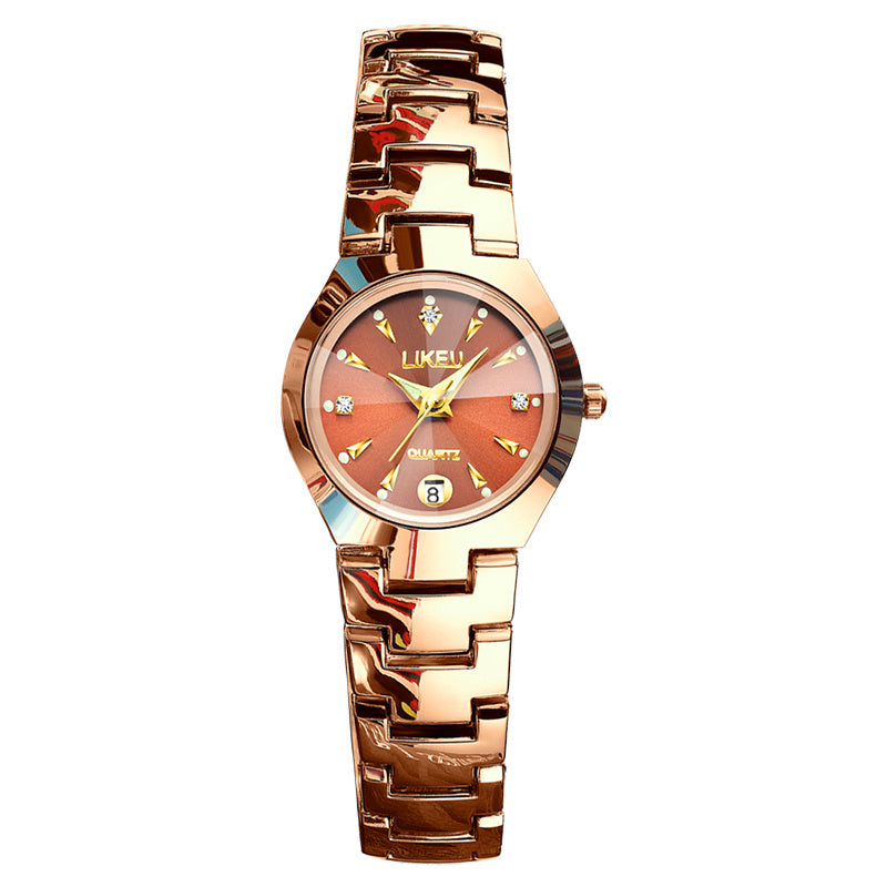 Modieus luxe quartzhorloge voor dames, waterdicht, met strass vervaardigd, lichtgevend, lichtgewicht quartzhorloge voor dames