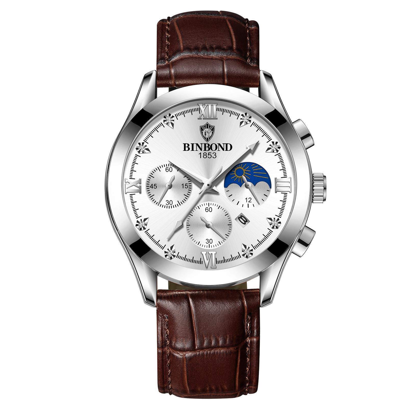 Men's Fashion Genuine Leather Watch - Acquisti Online