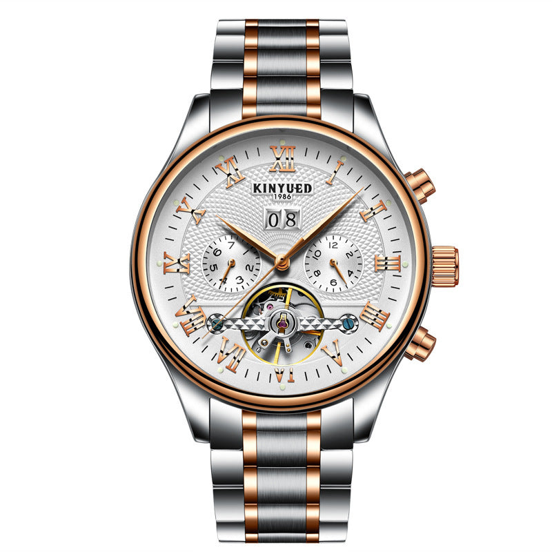 Orologio meccanico da uomo KINYUED Tourbillon Hollow