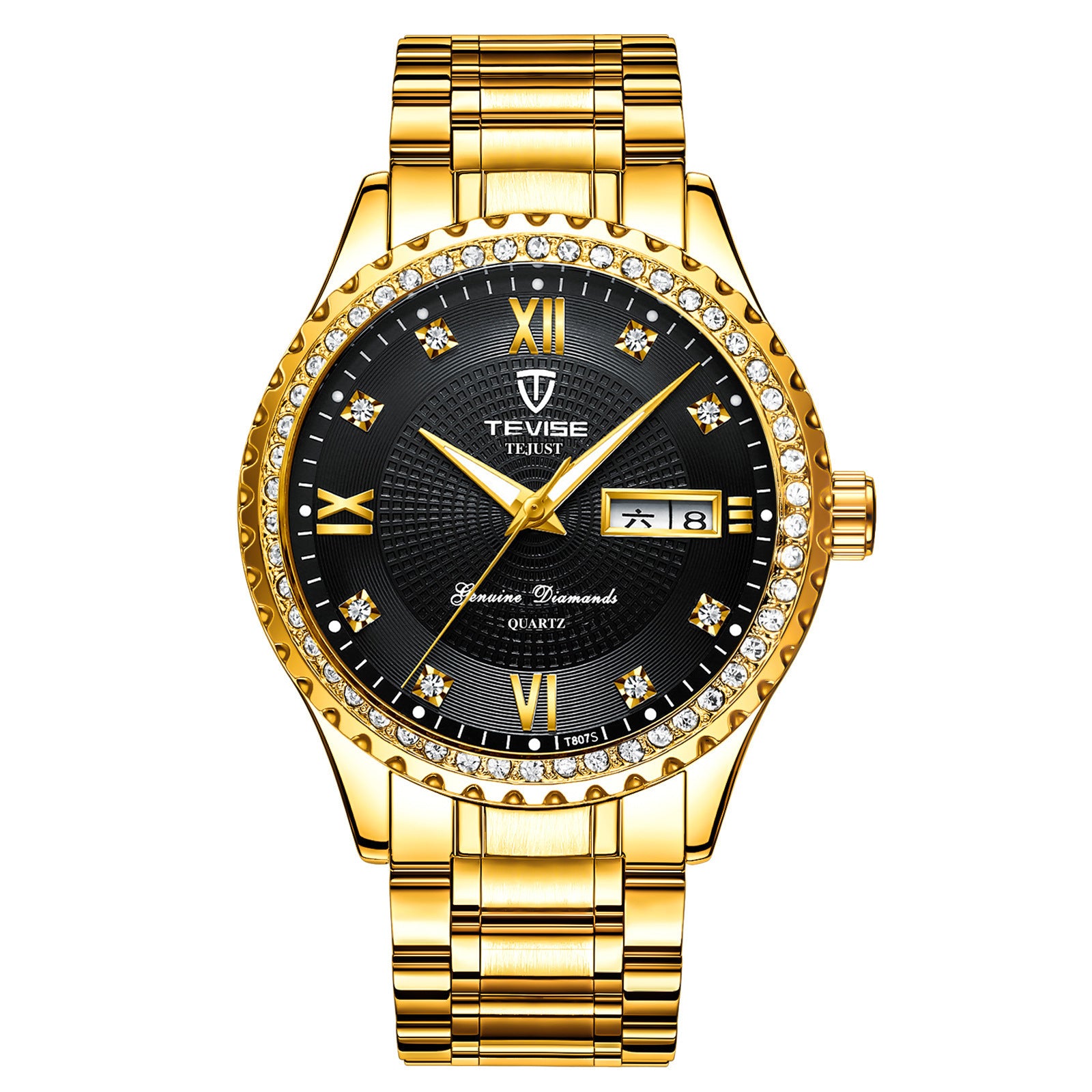 TEVISE Dames Luxe Rhinstone Handgemaakt Automatisch Mechanisch Horloge Waterdicht Roestvrij Staal Lichtgevend Horloge