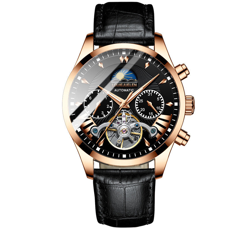 AILANGITEM Men's Business Casual Watch Automatic Mechanical Waterproof Watch Steel Band Fashion Man Watch - Acquisti Online
