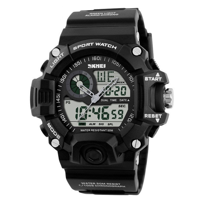 SKMEI Military Watches Men Digital Analog Watch Waterproof 5 ATM Wristwatch LED Sport electronic watch