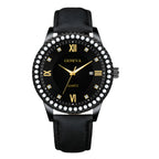 Geneva New Roman Scale Men Diamond crafted Calendar Steel Belt Quartz Watch Stainless Steel Men's Quartz Watch