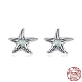 Damesoorbellen, modieus, 925 sterling zilveren oorbellen, Ziyun Magic Stone ingelegde zeester oorstekers.