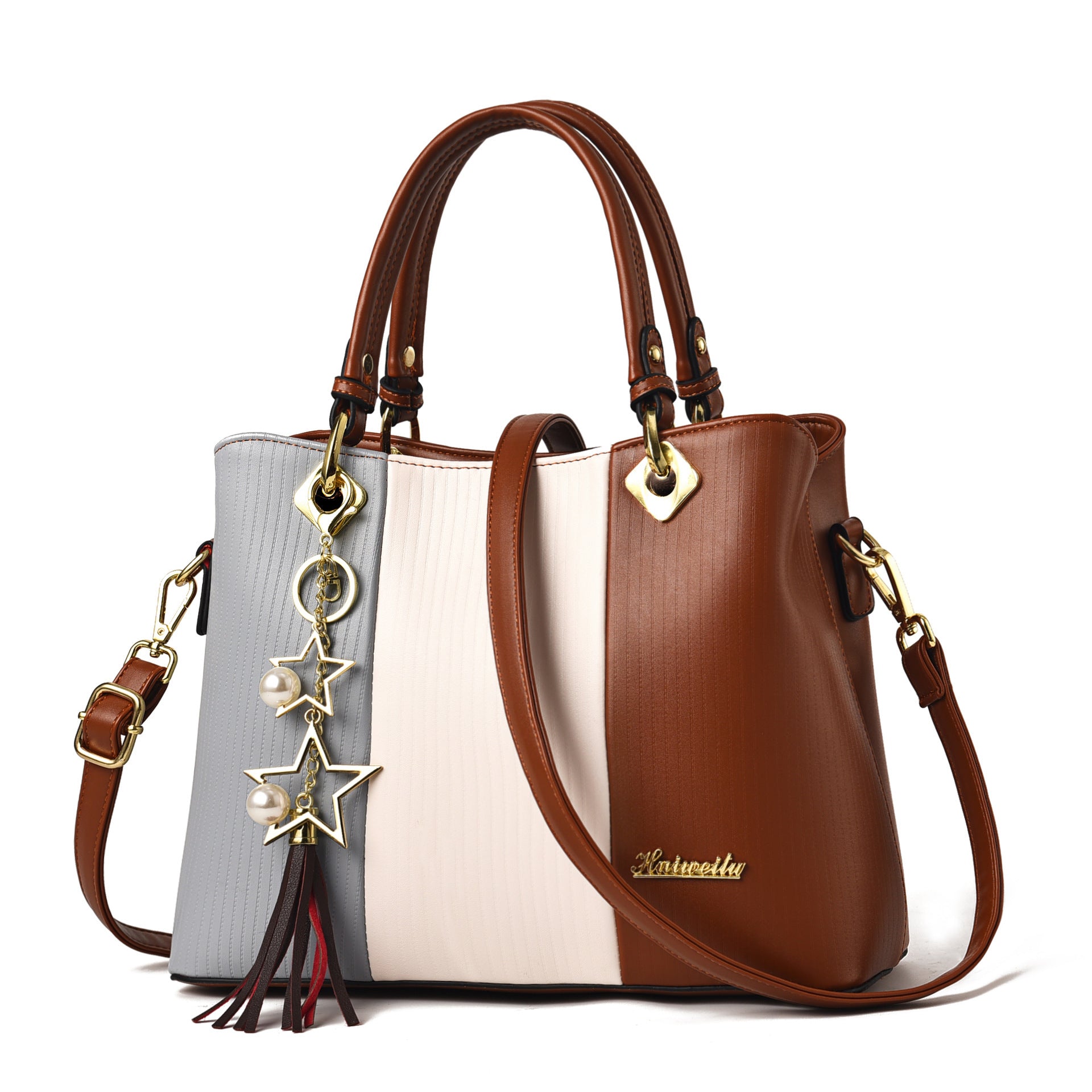 Schoudertas voor dames, meerdere zakken, grote capaciteit, dameshandtas, modieuze crossbody, PU-schoudertas voor dames