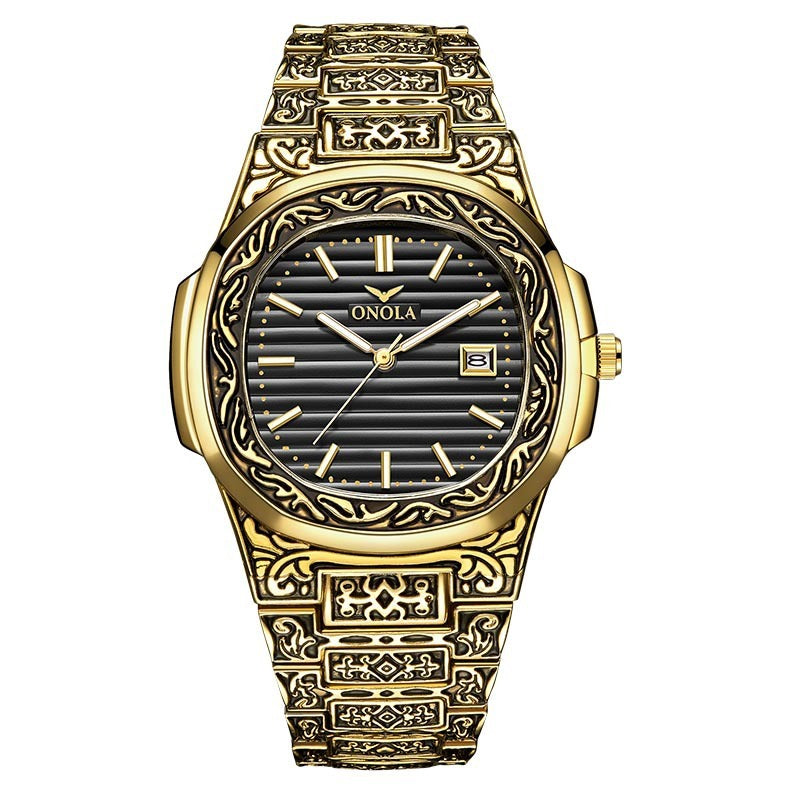Modieuze quartzhorloges voor dames, merk ONOLA Golden roestvrijstalen horloge, luxe design quartzhorloge voor dames