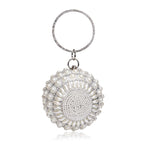 Women Retro Pearl Evening Clutch Bag Women Handheld Round Dress Bag Luxury Beaded Wedding Party Bag Banquet Bags