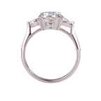 Luxury Fashion Large Diamond Wedding Ring With Moissanite Silver Ring