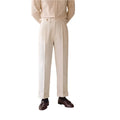 Herenmode, zakelijke, formele en casual broek, effen kleur, rechte pijpen, losse elastische mid-taille pak, herenmode, casual broek