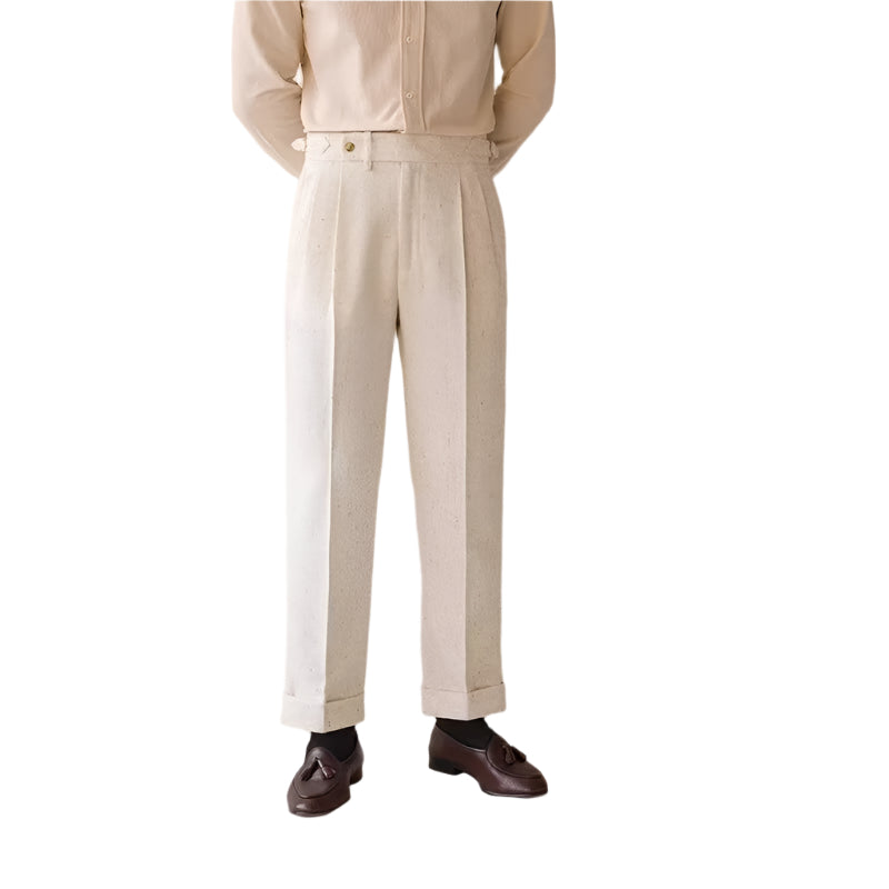 Herenmode, zakelijke, formele en casual broek, effen kleur, rechte pijpen, losse elastische mid-taille pak, herenmode, casual broek