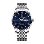 POEDAGAR Korean Style Luxury Men Quartz Watch Waterproof Week Date Quartz Stainless Steel Men Wrist Watches