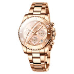 BIDEN Women's Stainless Steel Quartz Watch Fashion Multifunctional Quartz Waterproof Business Women's Watch