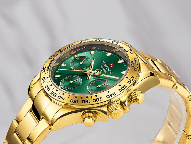 Orologio Naviforce da Uomo, Stile Business Casual, Cinturino in Acciaio, Impermeabile, Movimento al Quarzo Automatico