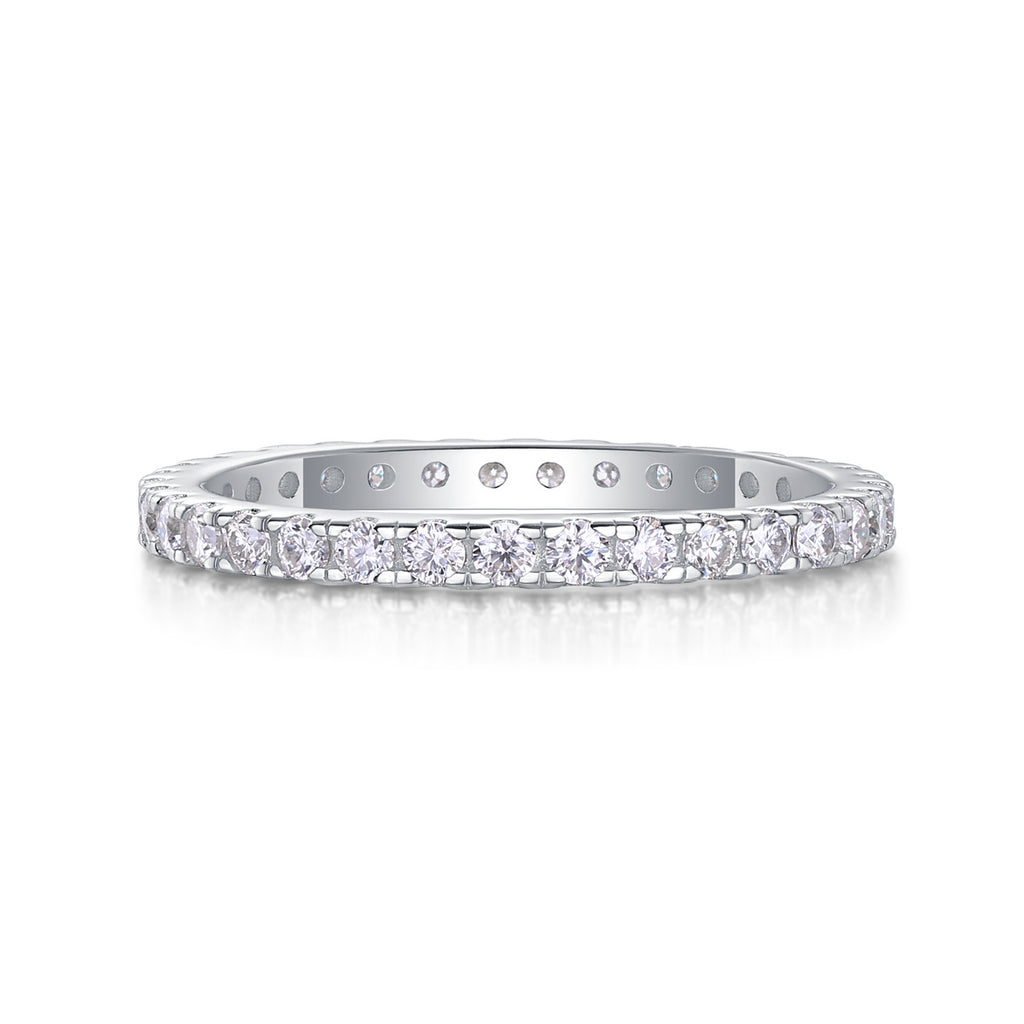 Luxury Fashion Row Diamond Ring Moissanite Silver Ring