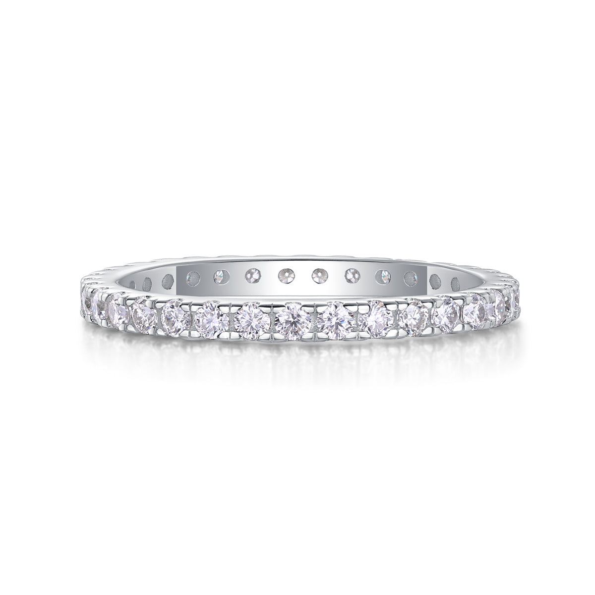Luxury Fashion Row Diamond Ring Moissanite Silver Ring