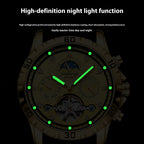 Orologio meccanico automatico di lusso POEDAGAR Tourbillon impermeabile luminoso in acciaio inossidabile da uomo