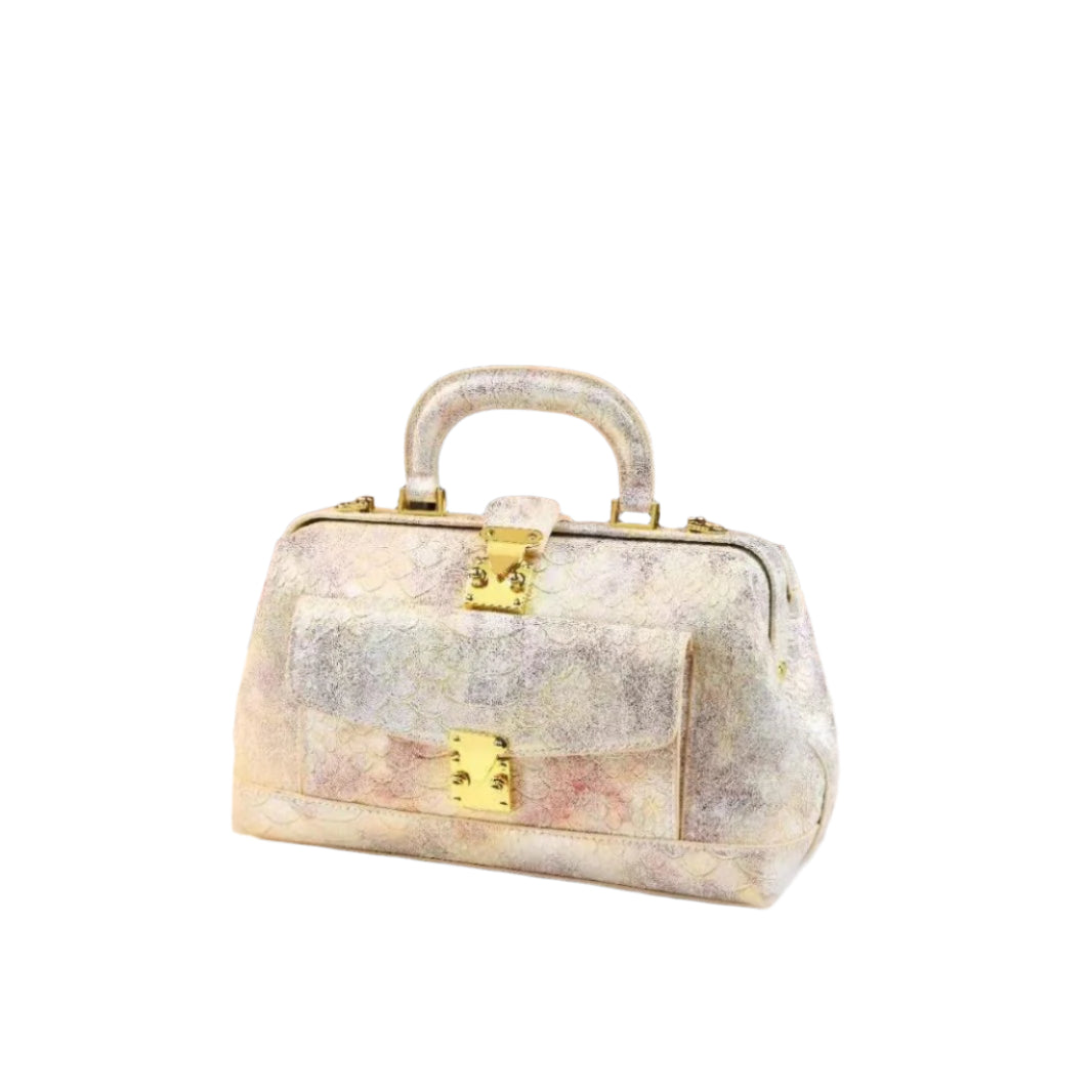 Women's Luxury Handbag Original Leather Large Capacity Party Retro Snakeskin Pattern Dumpling Women Handbag