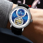 RAKSA DUKE New Tourbillon Leather Watch Automatic Watch for Men Luxury Diamond Moon Phase Mechanical Watches Men Waterproof Montre Homme New - Acquisti Online
