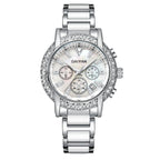 Women's Luxury Rhinstone Crafted Stainless Steel Waterproof Quartz Watch Original Leather Women's Quartz Watch