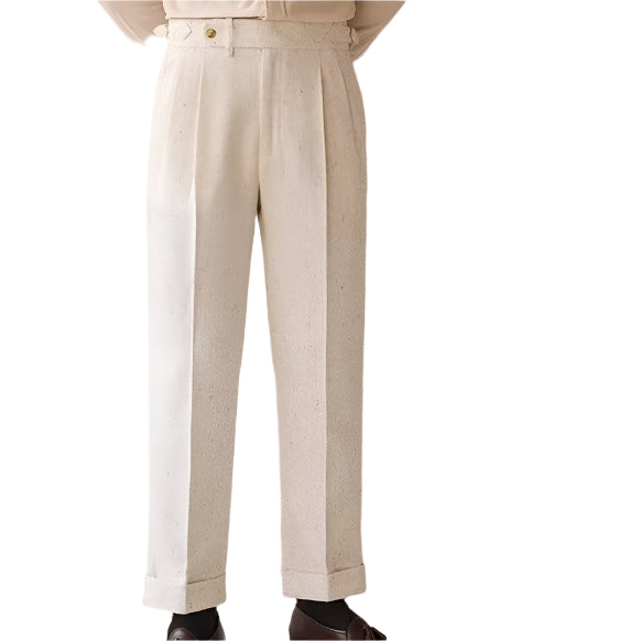 Herenmode, zakelijke, formele en casual broek, effen kleur, rechte pijpen, losse elastische mid-taille pak, herenmode, casual broek
