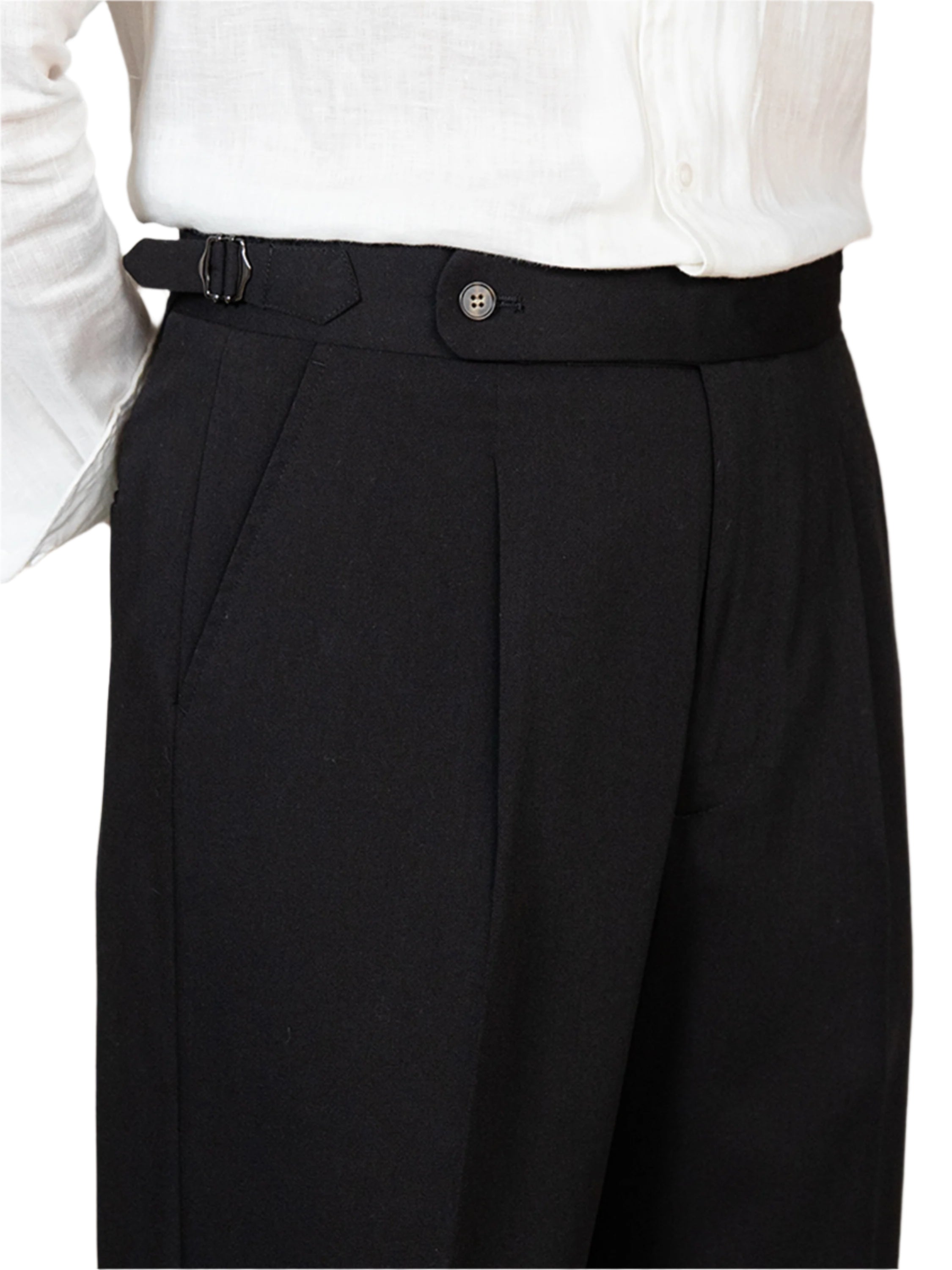 Heren Modieus Hoge Taille Recht Formeel Pak Casual Broek Rechte Pijp Micro-elastische Heren Formeel Casual Broek