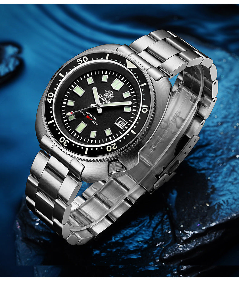 Addiesdiving Herenhorloge Roestvrij Staal 007 Sport NH35A Automatisch Horloge BGW9 Saffierkristal Duikhorloge met Super Lichtgevende Keramische Lunette
