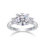 Large Diamond Ring Luxury Fashion Set Moissanite Silver Ring