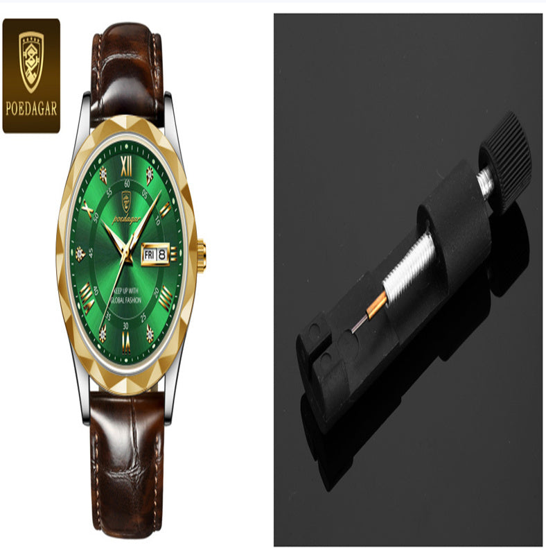 POEDAGAR Luxury Business Men's Wrist Watch Waterproof Luminous Date Week Men's Watch for Men Quartz Watch Leather Men's Watches reloj