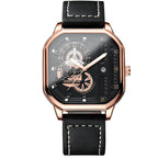 Men's Watch Luminous Analogue Quartz Watch with Leather Strap Waterproof Wrist Watch