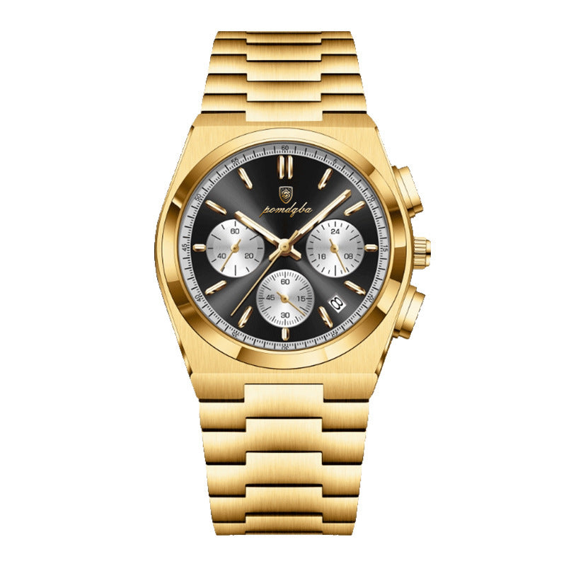 POEDAGAR Men's Luxury Quartz Watch Chronograph Luminous Date Waterproof Men's Watches