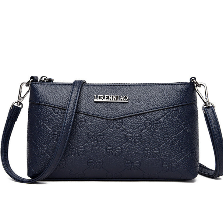 Embossed Pu Texture Middle-aged And Elderly Shoulder Messenger Bag