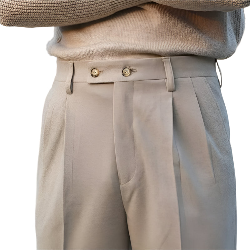 Fashion Woolen Draping Cropped Straight Casual Suit Pants For Men