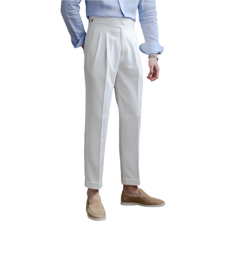 Men's Fashionable Business Casual Formal Pants Commuter Suit Casual Suit Italian High Waist Straight-leg Men's Pants