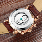 KINYUED Man Business Casual Automatic Tourbillon Leather Band Watch - Acquisti Online