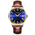 FNGEEN Top Brand Luxury Fashion Green Mechanical Watch for Men Stainless Steel Waterproof Sports Automatic Calendar Men's Watch - Acquisti Online