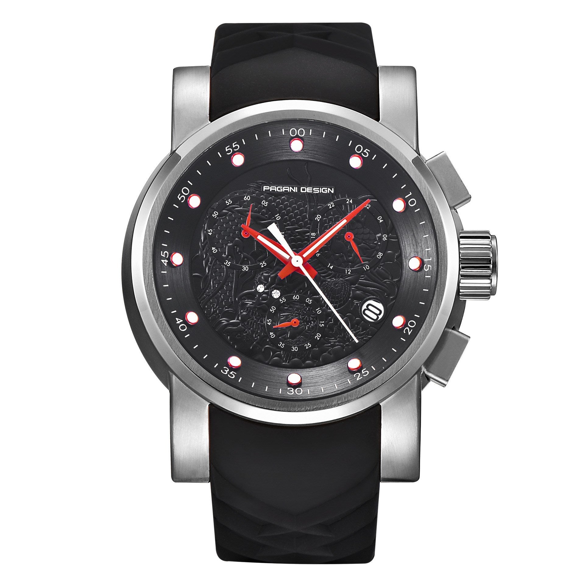 Siliconen heren outdoorhorloge met kalender sporthorloge