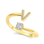 Fashionable Women's Adjustable Letter Ring