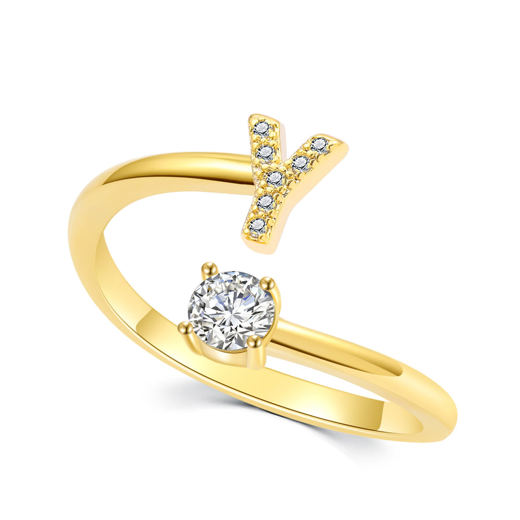 Fashionable Women's Adjustable Letter Ring