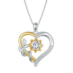 Stylish Women's Flowered Heart Necklace