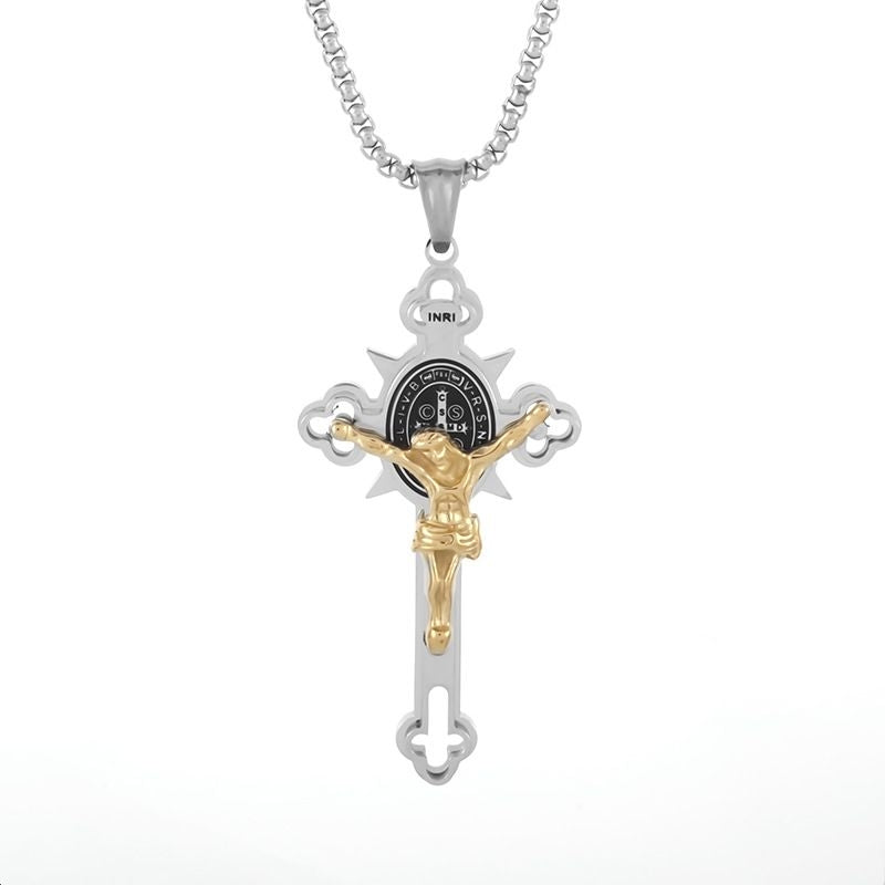 New Fashionable Saint Benedict Cross Necklace