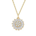 Women Fashionable Necklace Sunflower Pendant Necklace Stainless Steel Zircon Spinning Flower Women Necklace - Acquisti Online