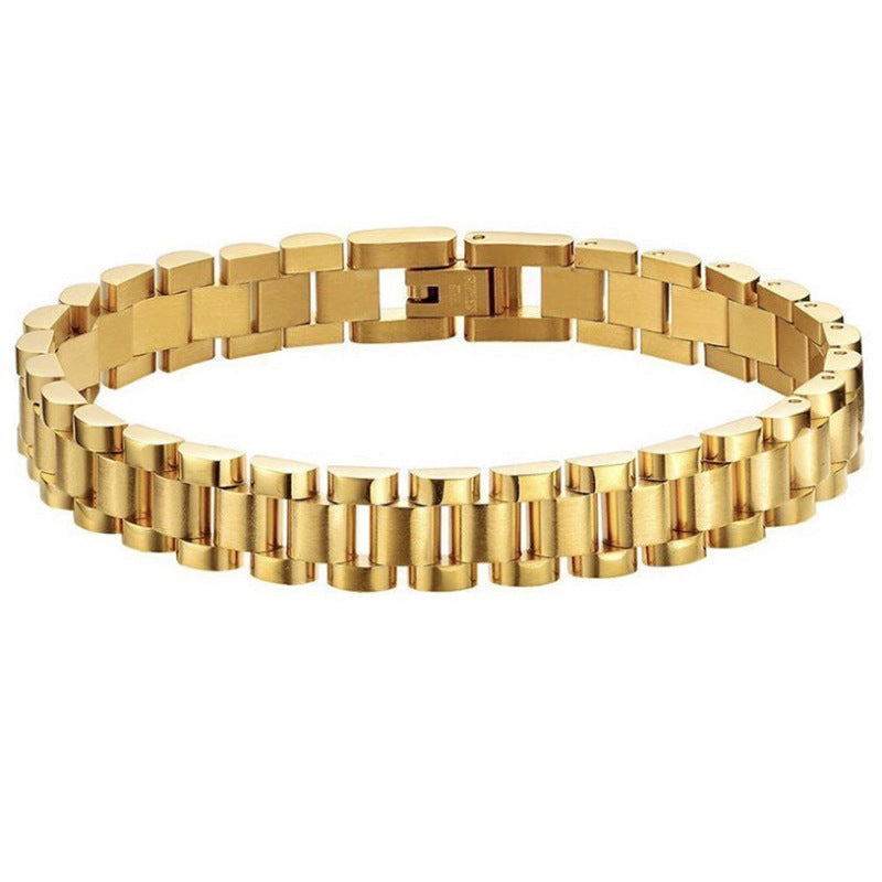 Stylish Stainless Steel Gold-Plated Bracelet