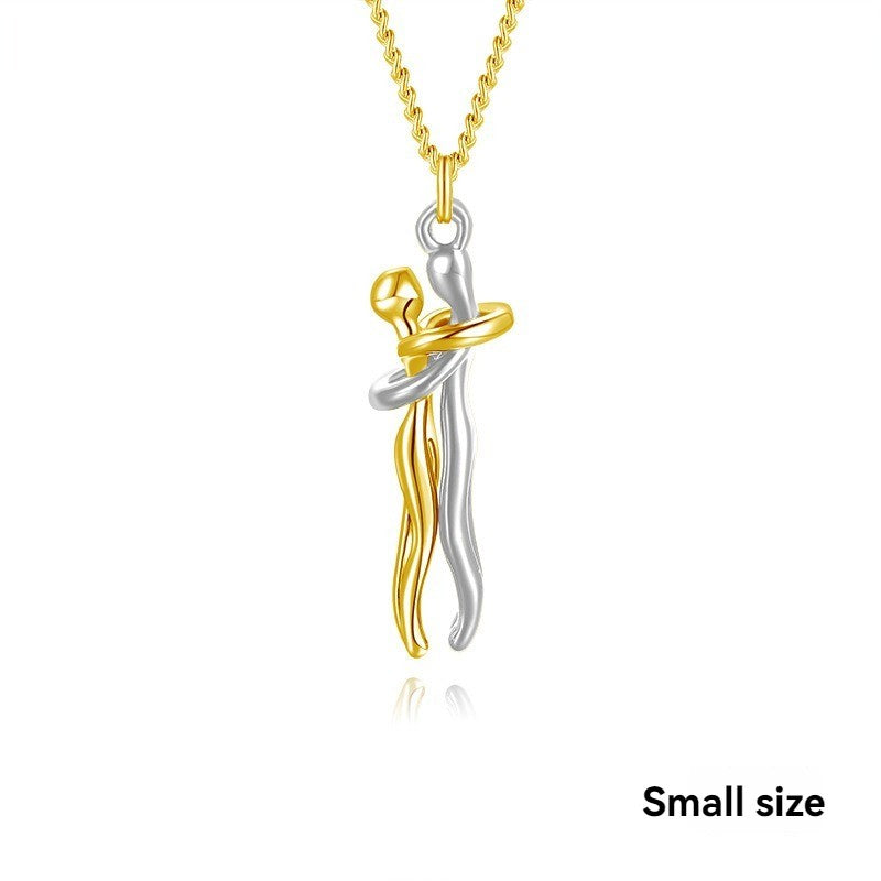 Women Fashion Pendant Necklace S925 Stainless Steel Hugging Couple Pendant Necklace Fashionable Women Necklace
