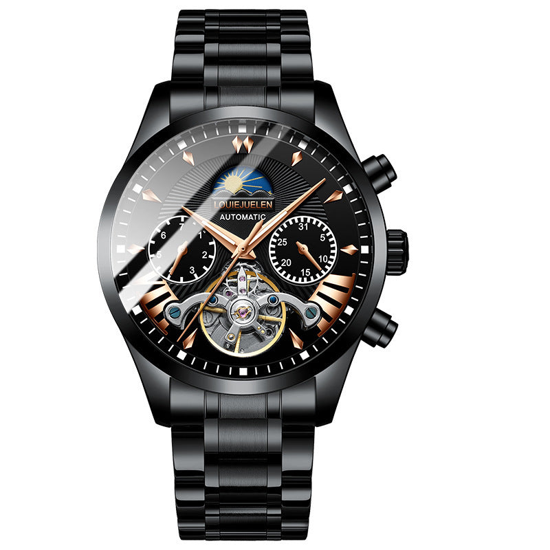 AILANGITEM Men's Business Casual Watch Automatic Mechanical Waterproof Watch Steel Band Fashion Man Watch - Acquisti Online