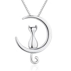 New Fashion Cat Pendant Necklace On The Moon