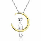 New Fashion Cat Pendant Necklace On The Moon