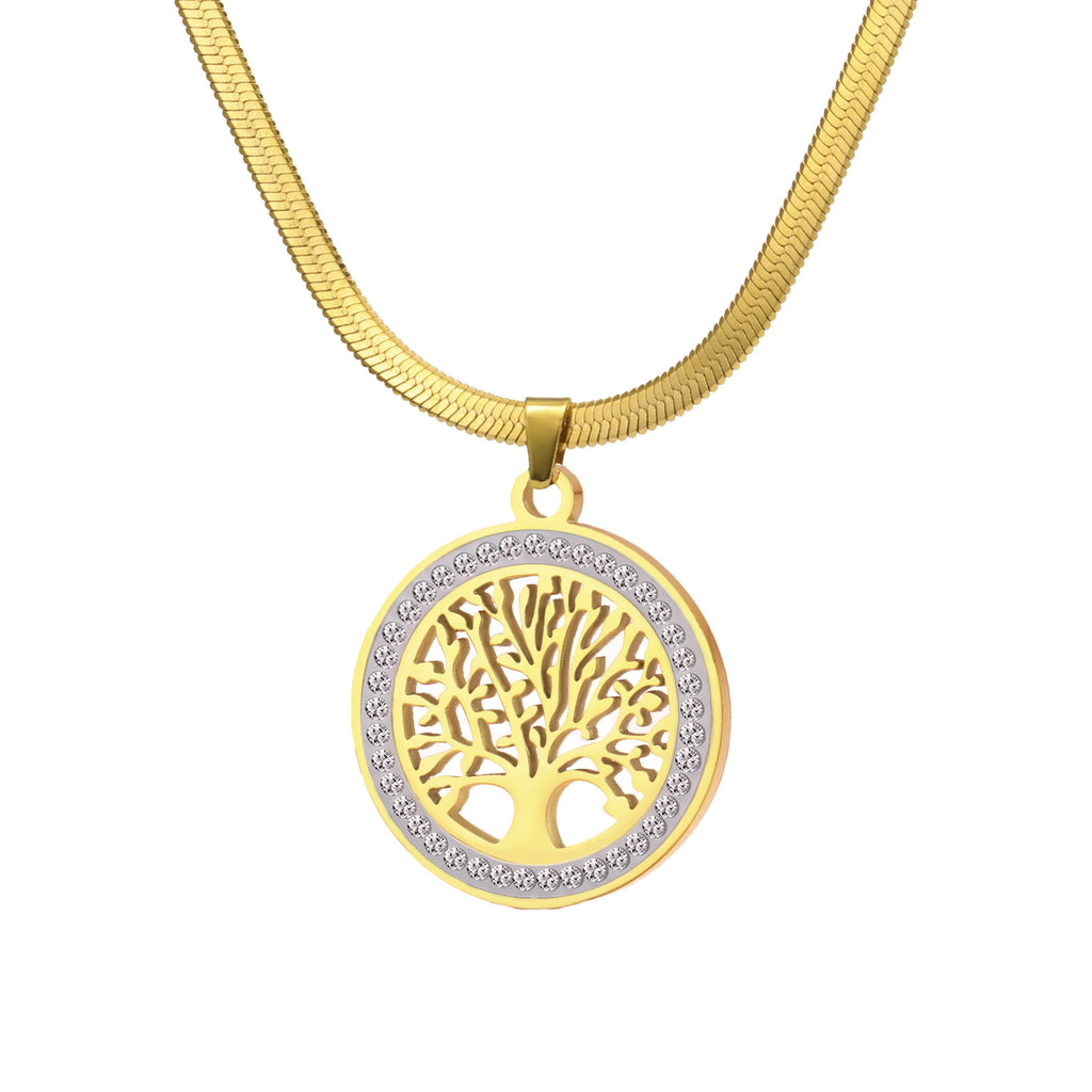 New Fashion Big Tree Pendant Snake Chain Women's Nacklaces